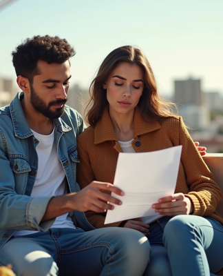 Jeune couple marocain sur un balcon à Casablanca