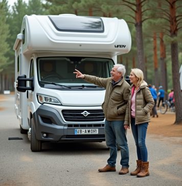 Différence entre un camping-car et un van aménagé : bien choisir son véhicule de loisirs ! Couple souriant avec van blanc en camping nature