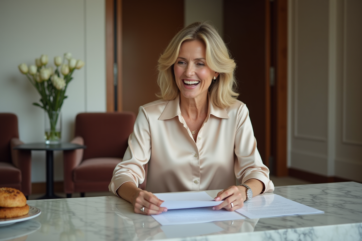 Femme travaillant à un bureau dans une chambre d
